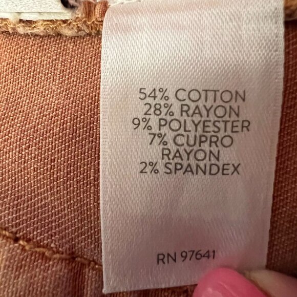 J. Jill Cropped High Rise‎ Crop Cuffed Orange Denim Pants Womens Size 8 Stretch - Picture 8 of 8